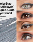REVLON ColorStay Multiplayer Liquid-Glide Eye Pencil, Multi-Use Makeup With Blending Brush, Blends Then Sets, Creamy Texture, Waterproof, Smudge-proof, Longwearing, 403 Glitch Effect, 0.03 Oz
