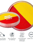 Blue Squid Face Paint Water Based Single Cake Professional Face Paint & Body Paint - Water Activated, Kids Adults Face Painting for Costume, Halloween Makeup, Cosplay - Red & Yellow Face Paint 30g