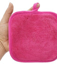 Makeup Remover Cloths for Face, Eye, Lips - Reusable Makeup Remover Pads Soft Microfiber Facial Cleansing Cloths 5 x 5 inch 6 Pack (Dark Pink)
