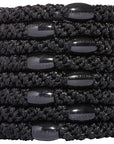 L. Erickson Pony Hair Ties - Black - 8 Pack Ponytail Holders - No Damage Hair Accessories for Women