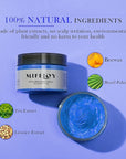 Temporary Blue Hair Color Wax 4.23 oz, Instant Natural Hairstyle Cream Dye, Disposable Coloring Mud for Men Women Youth, Washable Styling Pomades, Party Cosplay DIY Halloween