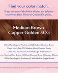 eSalon Permanent Hair Color & Hair Dye Kit - Medium Brown Copper Golden - Professional-Grade Personal Colorist for All Hair Types, Up To 100% Gray Coverage - Ammonia-Free