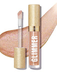 REVLON Super Lustrous Glimmer Gloss, Non-Sticky Lip Gloss, High-Shine Finish, Plant-Based Glitter, 004 Happy Hour, 0.13 fl oz