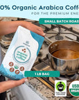 PE Premium Enema Organic Coffee for Enemas (1LB) Light Roast, Medium Ground. Ideal for Liver Cleansing, Colon Cleansing, Gerson Coffee Enemas (3 Pack)