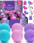 Unicorn Bath Bombs for Girls with Surprise Toys Inside (6 Pack) - Large Bubble Bomb for Kids, Gentle and Safe, Made in USA, Fizzies, Fruity Scents, Won't Stain Tub - Ideal Gift by Two Sisters