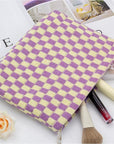 Pazimiik knitted checkered makeup bag