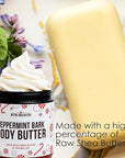 Peppermint Bark Whipped Body Butter | Limited Edition Christmas Lotion | Dry Skin Moisturizer with Shea Butter and Jojoba Oil | Natural Body Butter Holiday Edition