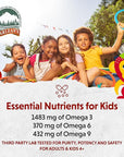 Barlean's Omega Pals Omega 3 for Kids, Yummy Straw-Nana Flavored Children's Liquid Flax Seed Oil Supplement with 1,483 mg ALA, Non-GMO, Vegan Brain & Eye Health, 8 oz