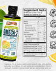 Barlean's Citrus Sorbet High Potency Omega 3 Fish Oil Liquid Supplement, 1500mg of EPA & DHA Fatty Acid, Smoothie Flavored & Burpless for Brain, Joint, & Heart Health, 16 oz