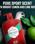Old Spice Refreshing Body Wash for Men, High Endurance, 3X Defense, 24/7 Shower Fresh with Long Lasting Scent, Pure Sport Scent, 33.4 oz (Pack of 4)