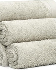 100% Cotton Washcloths Set 13” x 13” | Silver Towels | Set of 6 Ultra Soft and Highly Absorbent Washcloths Sets for Bathroom, Gym, Spa | Machine Washable Face Towel