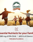 Barlean's Mango Peach Omega 3 Fish Oil Liquid Supplement with Vitamin D, 1080mg EPA & DHA Fatty Acid, Smoothie Flavored & Burpless for Brain, Joint, & Heart Health, 8 oz