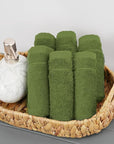 Tens Towels Pack of 60 Washcloths, 12 x 12 Inches, Lighter Weight, Quick to Dry, Super Soft & Absorbent, Gentle Face Towels, Hotel Quality, Perfect for Bathroom, Gym, Spa (Forest Green, 60 Pack)