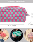 Pazimiik checkered makeup bag for