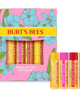 Burt's Bees Gifts Ideas - In Full Bloom Lip Balm Set, Original Beeswax, Dragonfruit Lemon, Tropical Pineapple & Strawberry, Natural Origin Lip Treatment, 4 Tubes, 0.15 oz.