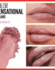 Maybelline Color Sensational Lipstick, Lip Makeup, Cream Finish, Hydrating Lipstick, Born With It, Nude Pink ,1 Count