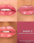 SeneGence LipSense Sassy Z Liquid Lipstick and Glossy Clear Lip Gloss Duo – 18HR Wear, Hydrating, Waterproof, Transfer-Proof