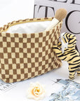 Pazimiik knitted checkered makeup bag