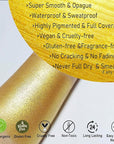 CCbeauty Gold Face Paint Stick, Metallic Face Painting Kit, Full Coverage SFX Makeup Foundation, Professional Non-Toxic Body Paint for Halloween Costume Party, For Wonder Women, Iron Man Makeup