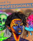 Blue Squid Face Paint Water Based Single Cake Professional Face Paint & Body Paint - Water Activated, Kids Adults Face Painting for Costume, Halloween Makeup - Metallic Antique Gold Face Paint 30g