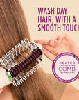 Shark HT202 SmoothStyle Heated Comb + Blow Dryer Brush, Dual Mode, for All Hair Types, Silk