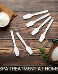 PANA 200pcs Cosmetic Make Up Disposable Plastic 2.5" Spatulas Skin Care Facial Cream Mask Spatula (WHITE-200 Pieces in a Box)