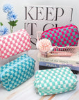 Pazimiik checkered makeup bag for