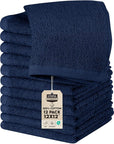 Utopia Towels 12 Pack Cotton Washcloths Set, 100% Ring Spun Cotton, Premium Flannel Face Cloths, Highly Absorbent and Soft Feel Fingertip Towels, Navy