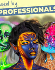 Blue Squid Face Paint Water Based Single Cake Professional Face Paint & Body Paint - Water Activated, Kids Adults Face Painting for Costume, Halloween Makeup, Cosplay - Classic Yellow Face Paint 30g