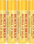 Burt's Bees Lip Balm - Original Beeswax, Lip Moisturizer With Responsibly Sourced Beeswax, Tint-Free, Natural Origin Conditioning Treatment, 4 Tubes, 0.15 oz.