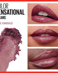 Maybelline Color Sensational Lipstick, Lip Makeup, Cream Finish, Hydrating Lipstick, Nude, Pink, Red, Plum Lip Color, Rose Embrace, 0.15 oz; (Packaging May Vary)