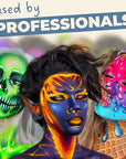 Blue Squid PRO Professional Face Painting Kit - 12 Color Palette with 2 Brushes, Face & Body Paint Kits for Adults & Kids - Safe & Washable SFX Makeup for Parties & Halloween Makeup
