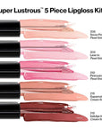 Revlon Super Lustrous The Gloss, 5 Piece Lipgloss Gift Set, Non-sticky High Shine Color in Cream & Pearl Finishes, Pack of 5, 0.75 Fl Oz