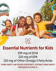 Barlean's Omega Pals Chirpin' Slurpin' Omega 3 for Kids, Yummy Lemonade Flavored Children's Liquid Fish Oil Supplement with 540 mg of EPA & DHA for Brain & Eye Health, 8 oz