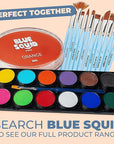 Blue Squid Face Paint Water Based Single Cake Professional Face Paint & Body Paint - Water Activated, Kids Adults Face Painting for Costume, Halloween Makeup, Cosplay - Classic Orange Face Paint 30g