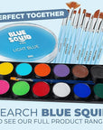 Blue Squid Face Paint Water Based Single Cake Professional Face Paint & Body Paint - Water Activated, Kids Adults Face Painting for Costume, Halloween Makeup, Cosplay - Light Blue Face Paint 30g