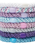 L. Erickson Grab & Go Pony - Purple Daze - 8 Pack Ponytail Holder Hair Ties - Mixed Purples