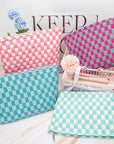Pazimiik knitted checkered makeup bag