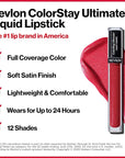 Revlon ColorStay Ultimate Liquid Lipstick, Longwear Rich Lip Colors, Wears for Up to 24 Hours, Satin Finish, 035 Iconic Iris, 0.1 fl oz