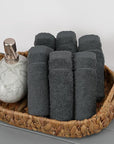Tens Towels Pack of 12 Washcloths, 12 x 12 Inches, Lighter Weight, Quick to Dry, Super Soft & Absorbent, Gentle Face Towels, Hotel Quality, Perfect for Bathroom, Gym, Spa (Dark Grey, 12 Pack)