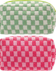 Pazimiik checkered makeup bag for