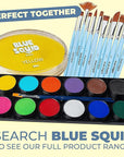 Blue Squid Face Paint Water Based Single Cake Professional Face Paint & Body Paint - Water Activated, Kids Adults Face Painting for Costume, Halloween Makeup, Cosplay - Classic Yellow Face Paint 30g