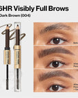 Revlon ColorStay Brow Fantasy, All In One Eyebrow Powder Pencil with Shaping Clear Gel, Gel Infused with Panthenol, Smudge-proof, 16HR Visibly Full Brows, 004 Dark Brown