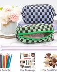Pazimiik checkered makeup bag for