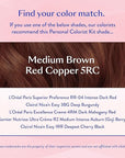 eSalon Permanent Hair Color & Hair Dye Complete Kit - Medium Brown Red Copper - Personal Colorist Kit for Up To 100% Gray Coverage for All Hair Types - Professional-Grade Ammonia-Free Hair Dye