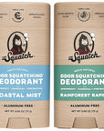 Dr. Squatch Natural Deodorant for Men - Odor-Squatching Aluminum Free - Coastal Mist & Rainforest Rapids (2.65 oz, 2-Pack)