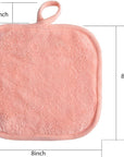 Makeup Remover Cloths for Face, Eye, Lips - Reusable Makeup Remover Pads Soft Microfiber Facial Cleansing Cloths 8 x 8 inch 12 Pack (Coral)