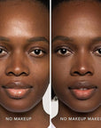 No Makeup Makeup Long-Lasting Lightweight Foundation & Brush Duo | Cruelty-Free, Fragrance-Free, Buildable, Transfer-Proof Makeup (Warm Deep)