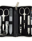 Swords Germany - brand quality 8 piece manicure pedicure grooming kit set for professional nail care genuine leather case white - Made in Germany