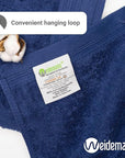 100% Cotton Washcloths Set 13” x 13” | Navy Blue Towels | Set of 6 Ultra Soft and Highly Absorbent Washcloths Sets for Bathroom, Gym, Spa | Machine Washable Face Towel